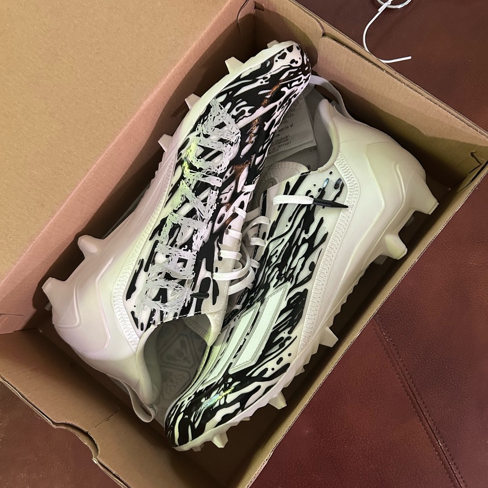 Adidas Predator Freak Cleats in White and Black